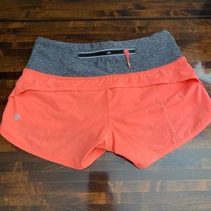 Lululemon Speed Shorts / light orange